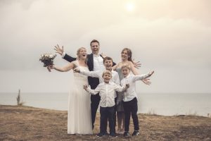 familj foto bröllop